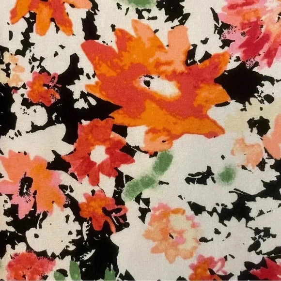 J. Jill Flower T-Shirt Dress Small Wearever Collection Short Sleeve Orange Boho - Picture 9 of 10